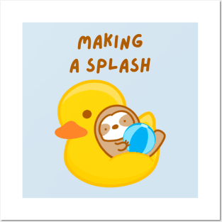 Making A Splash Pool Party Sloth Posters and Art